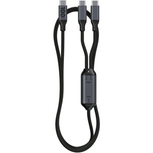 CABLE ESSENTIELB 1.5M 100W 2 en 1 USB-C vers x2 USB-C