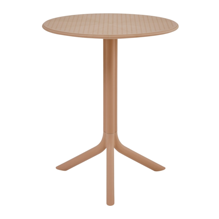 Tavolo alto da esterno in polipropilene 60x60x75cm tortora – Coimbra