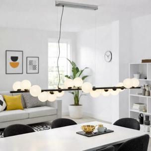 Suspension Scala Balls 150cm noire et blanche Kare Design