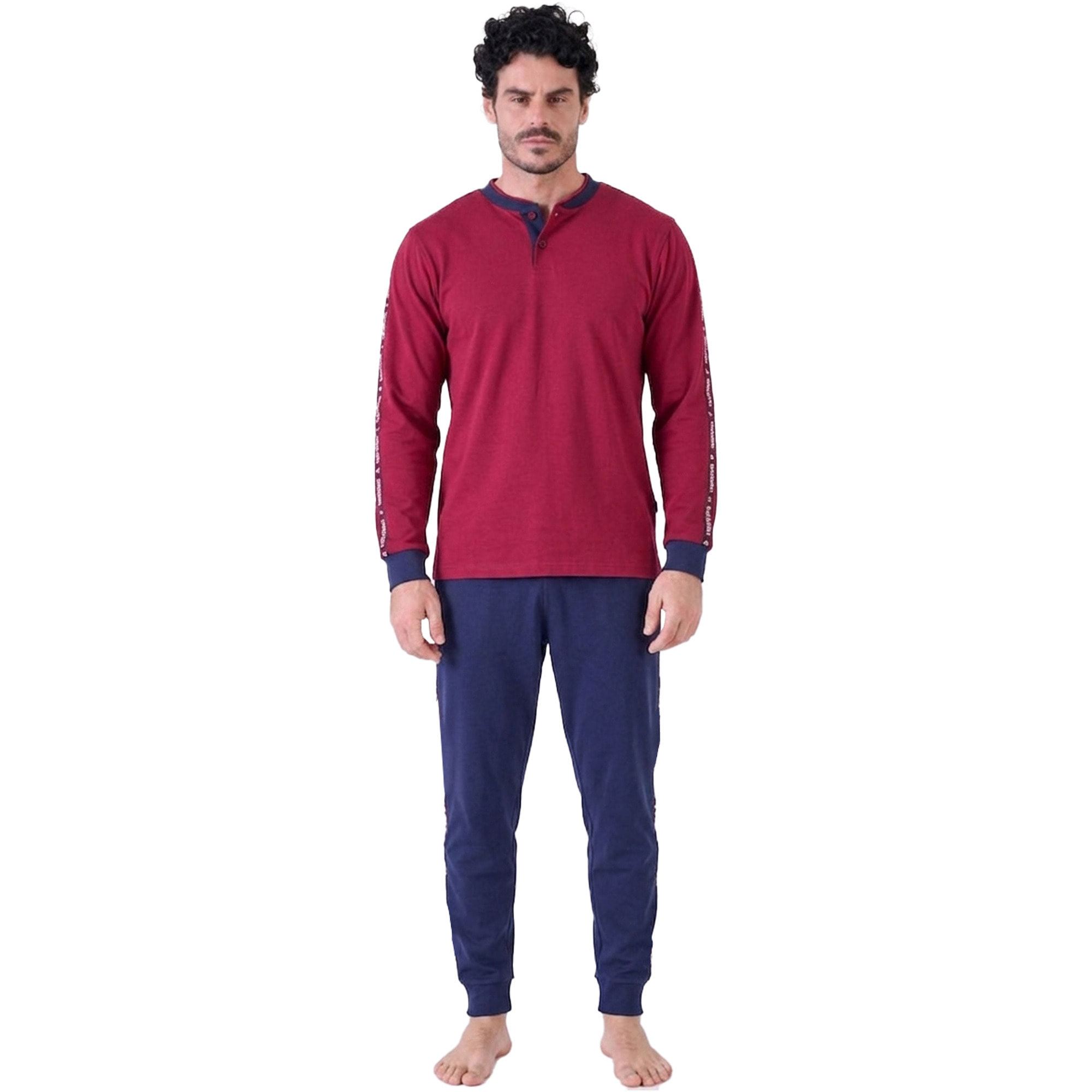 Navigare Pigiama da Uomo in Cotone Interlock Art. 842026 Bordeaux