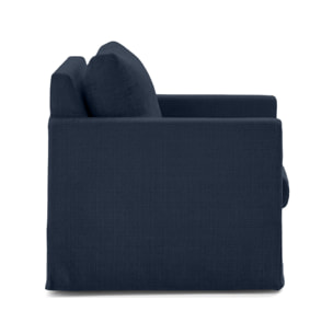 Serena - fauteuil déhoussable en velours texturé - Bleu