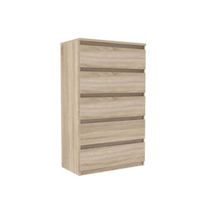 Grande commode 5 tiroirs rangement chambre - 3 coloris - SOFT