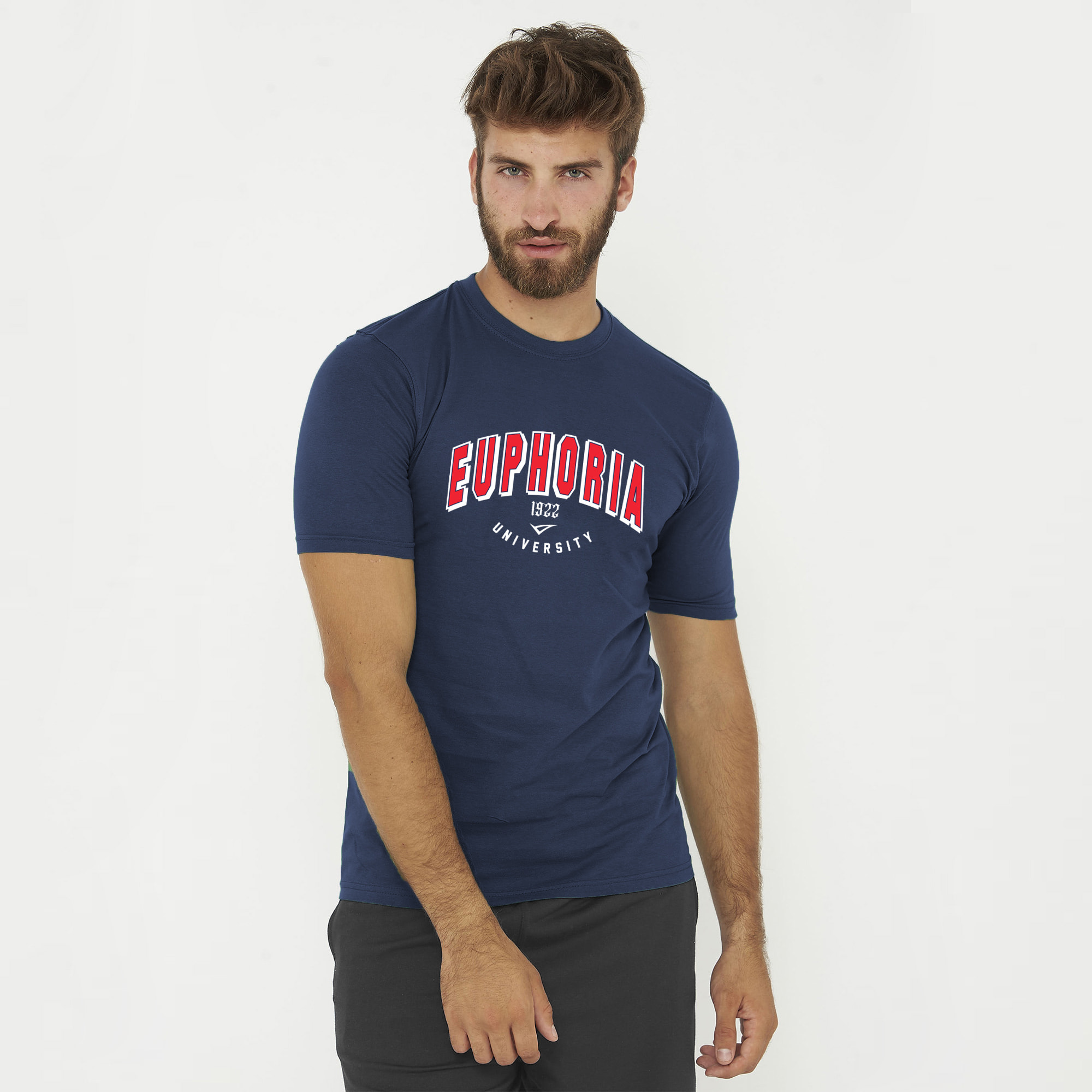 T-shirt in cotone da uomo EUPHORIA blu
