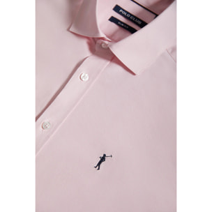 Camicia Oxford Slim rosa con logo Rigby Go