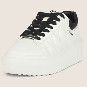 Sneakers in similpelle effetto rettile con suola platform