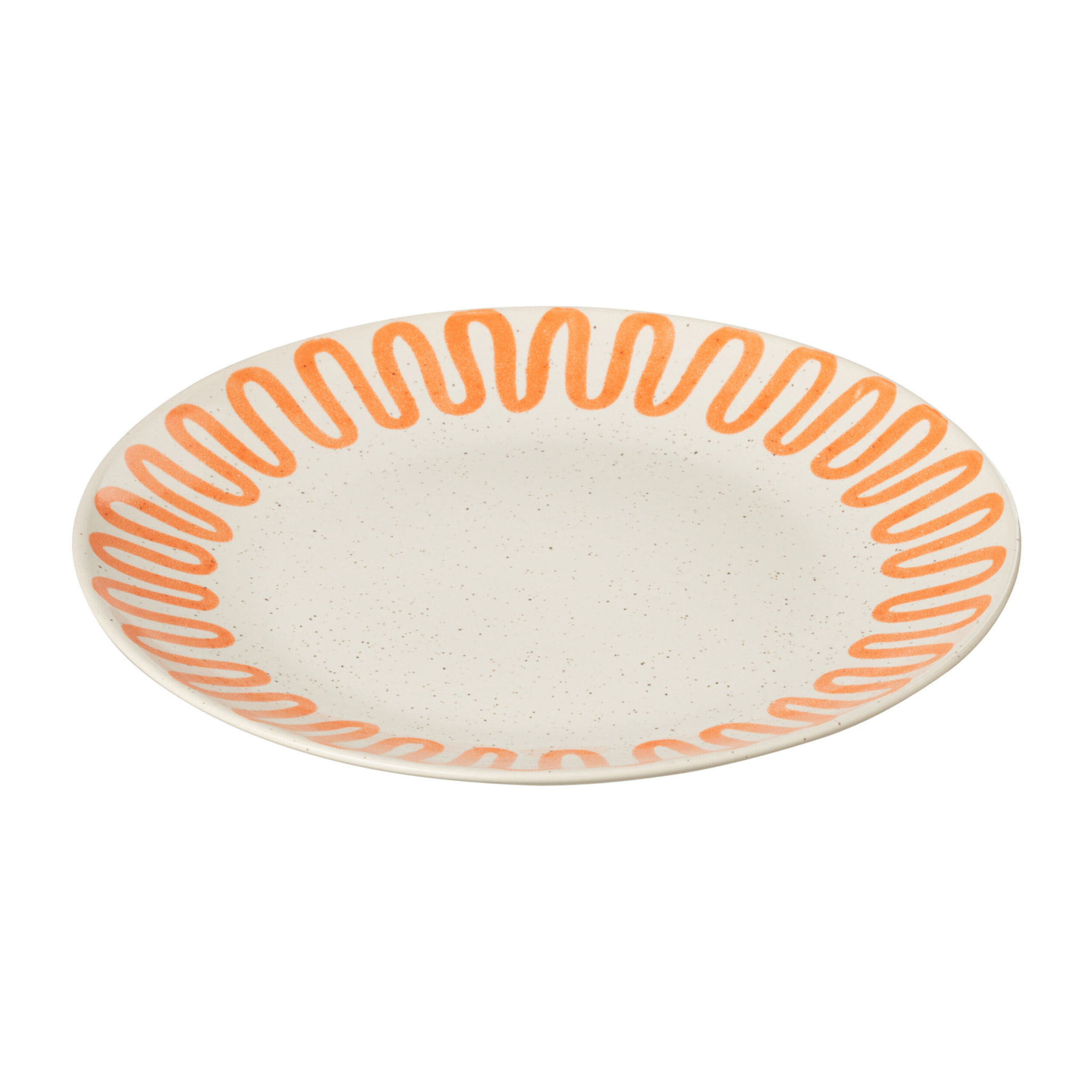 J-Line assiette Courbe - porcelaine - orange - large - 4 pcs