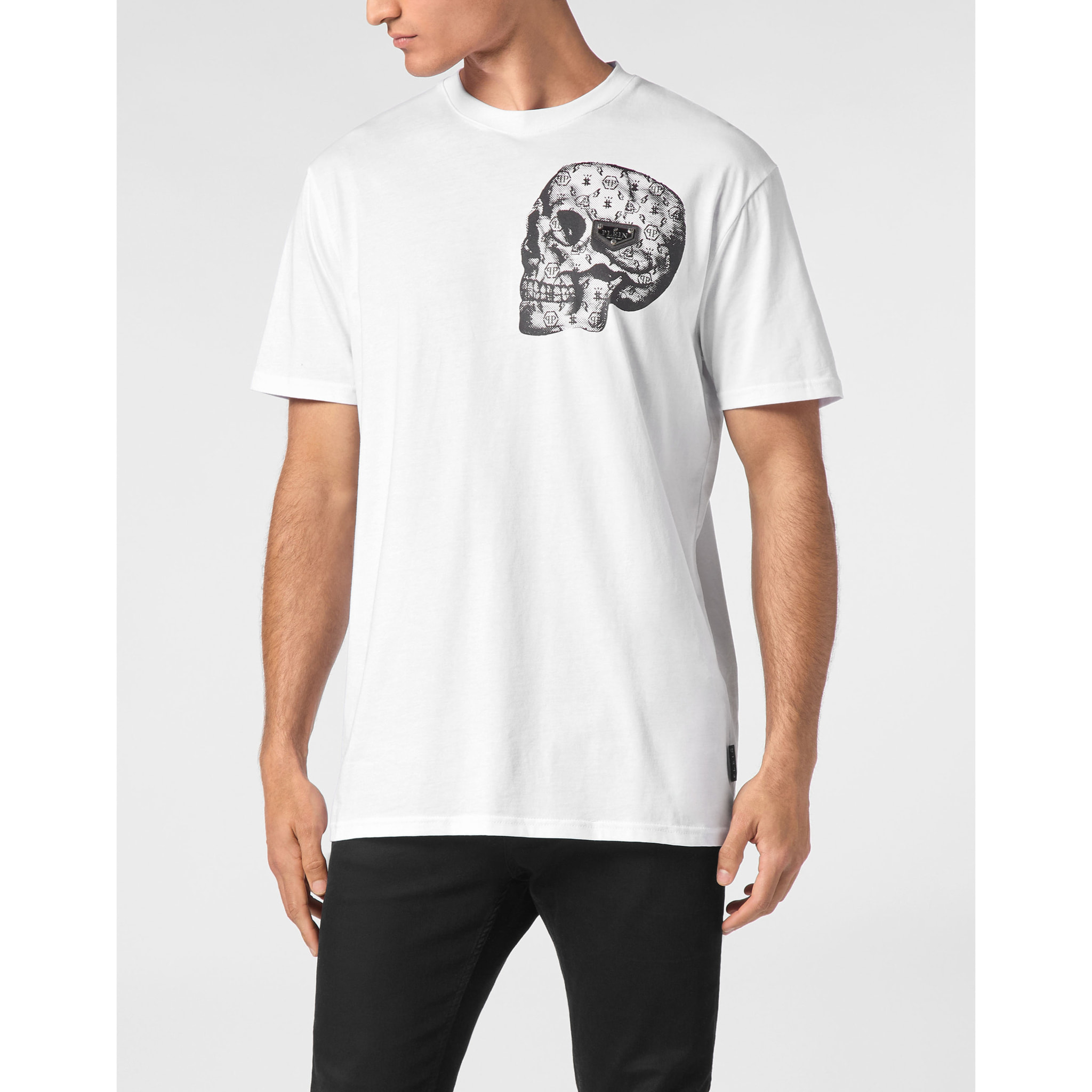 PHILIPP PLEIN Camiseta de cuello redondo y manga corta SKULL