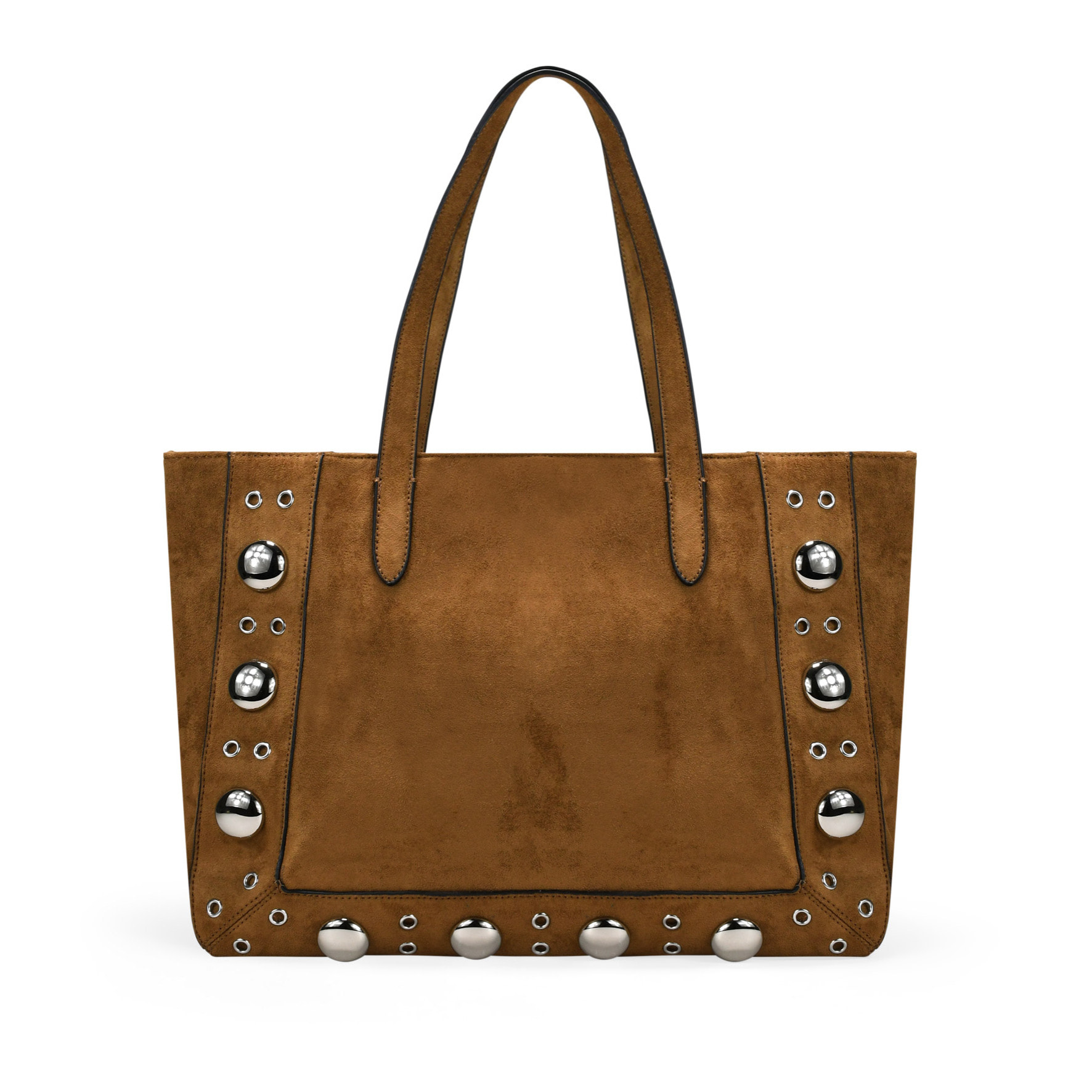 Bolso de hombro cuero con tachuelas