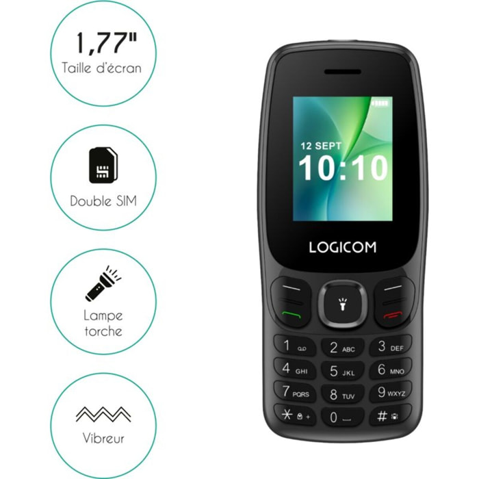 Téléphone portable LOGICOM Posh 405 Noir