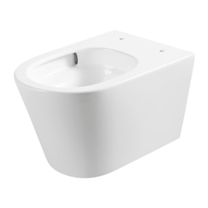 Tornado Rimless WC suspendu 53,5 cm sans bride avec abattant SoftClose, effet Tornado Flush, blanc brillant (CE142010RTORP)