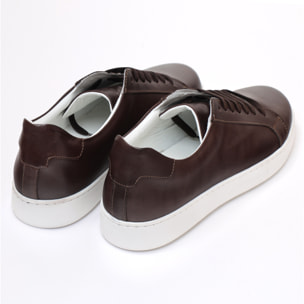 Sneakers stringate in pelle di vitello Marrone