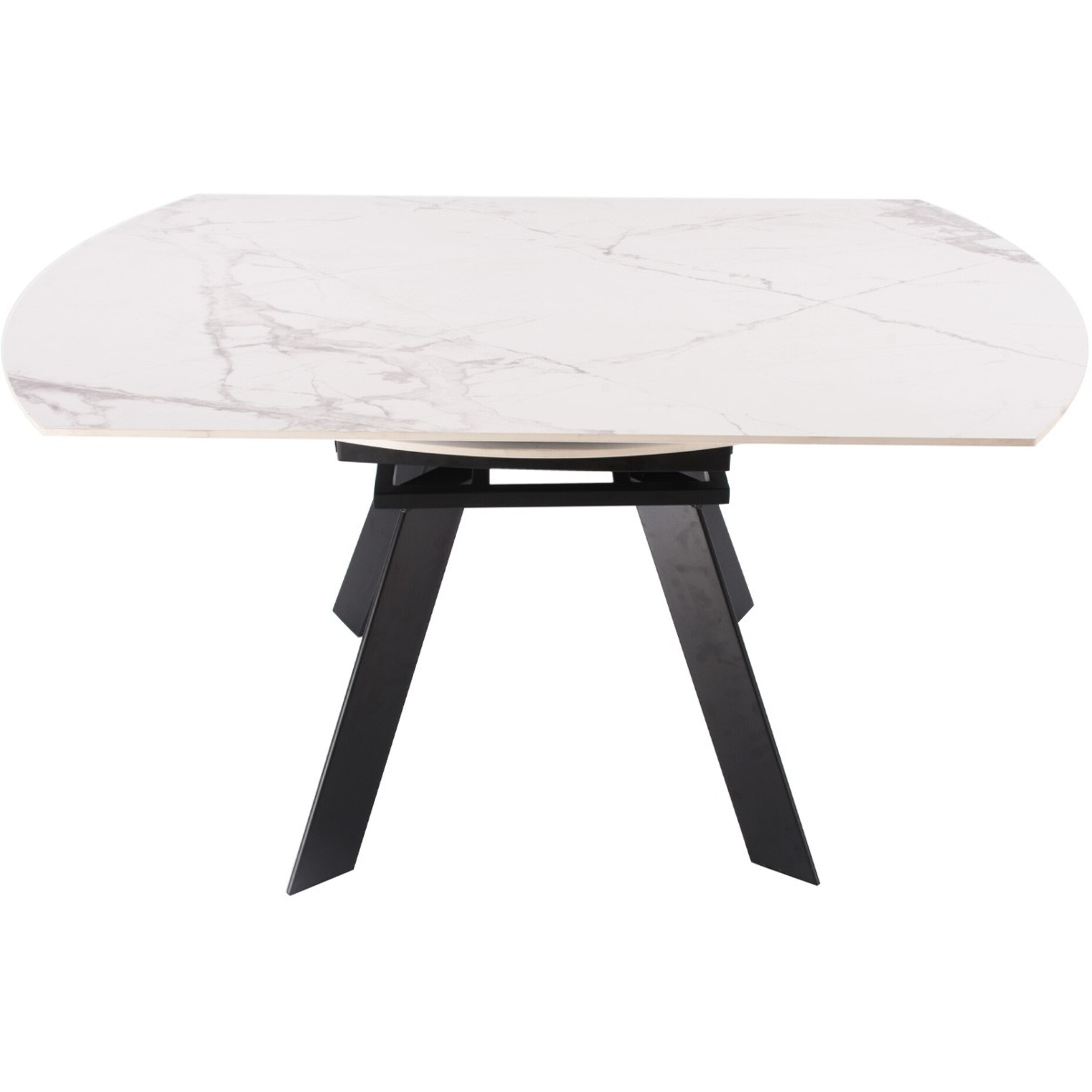 Table à manger ronde extensible 3/6 couverts en céramique effet Marbre - CIRCE