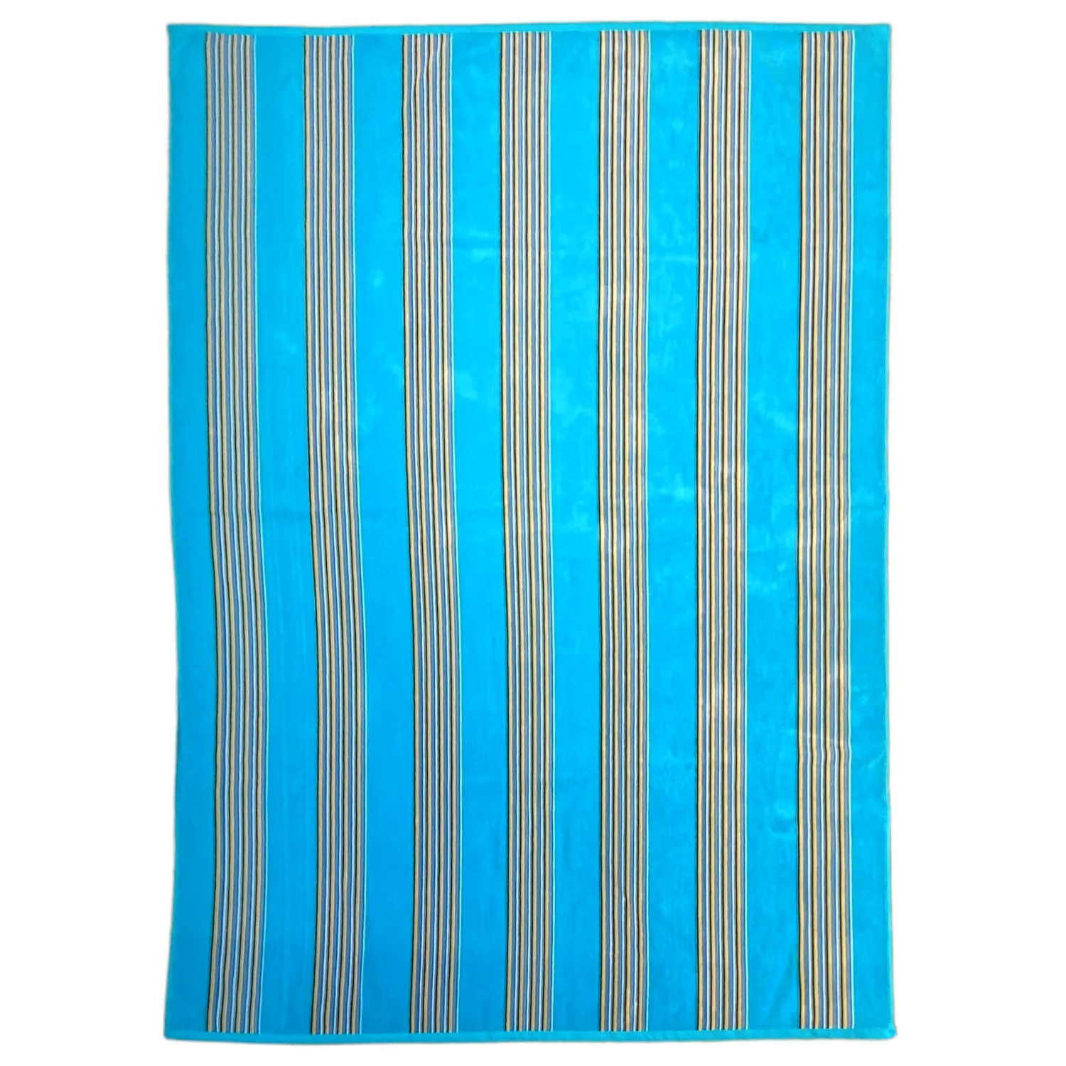 Serviette de plage éponge velours Jacquard - Milonga Turquoise - 140x180cm - 400g/m²