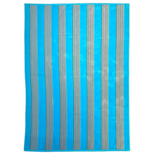 Serviette de plage éponge velours Jacquard - Milonga Turquoise - 140x180cm - 400g/m²