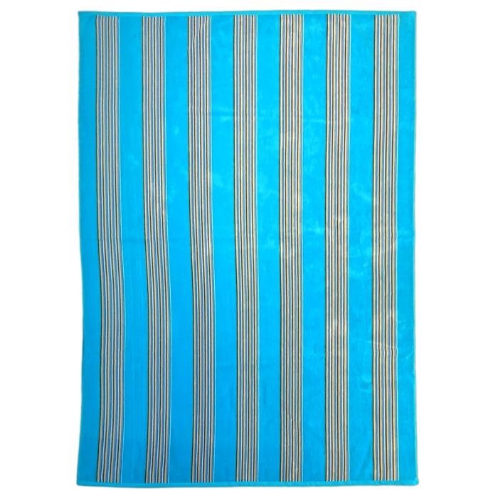 Serviette de plage éponge velours Jacquard - Milonga Turquoise - 140x180cm - 400g/m²