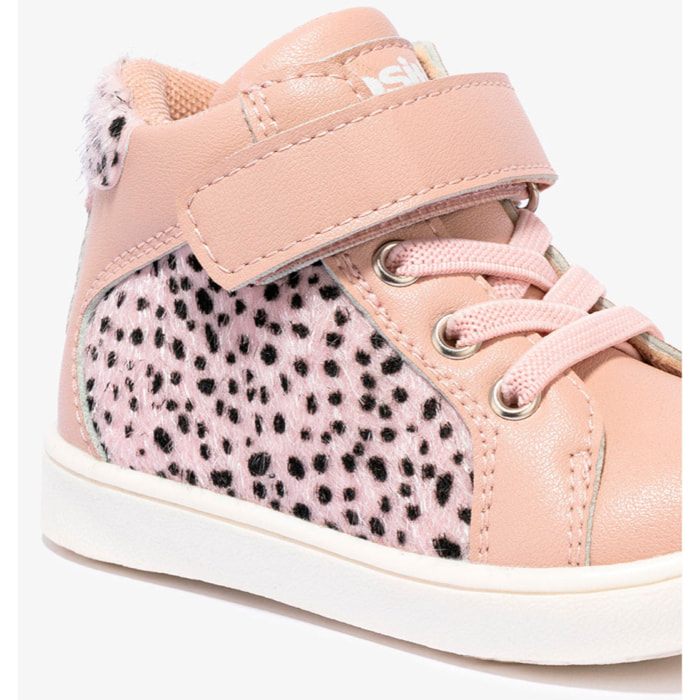 Zapatillas Altas de Bebés con Estampado Animal en Rosa