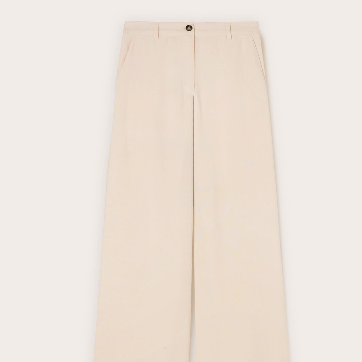 Motivi - Pantalones palazzo de mezcla de lino - Beige