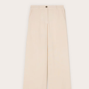 Motivi - Pantalones palazzo de mezcla de lino - Beige