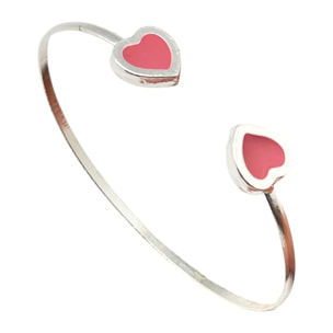 Conjunto Colors Corazón Pulsera y anillo plata 10µ Rosa