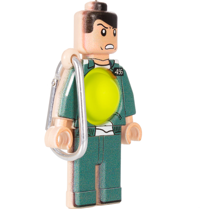 DAM Figura Squid Pop It jugador 456 con mosquetón. 5,5x1,7x9 Cm. Color: Verde