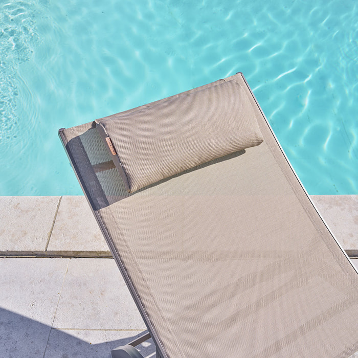 Appui-tête "Adaptia" lin beige 40 x 22 x 6 cm en texaline