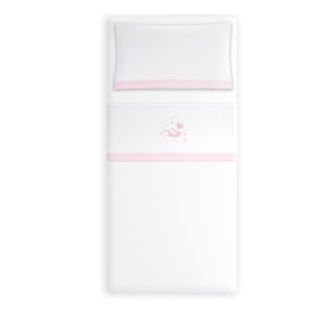 Triptico Minicuna Coralina D. Algodon Oso Corazones Bco/Rosa