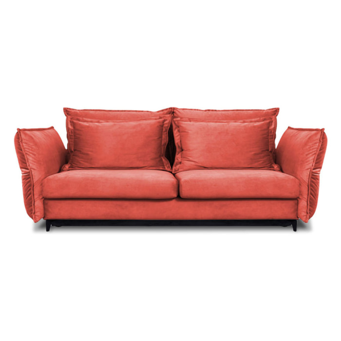 Canapé Velours Droit Convertible Verduro - 3 Places