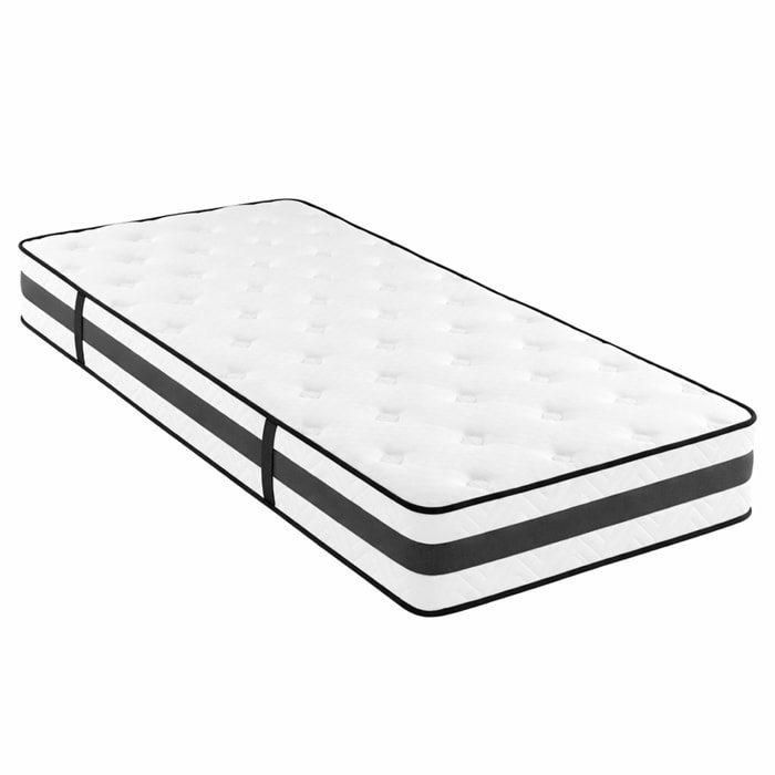 Materasso Singolo H3 Medio Rigido Con 240 Molle Insacchettate Al M, 5 Zone Di Comfort Double Sided Supporto Ergonomico E Alta Traspirabilità 80