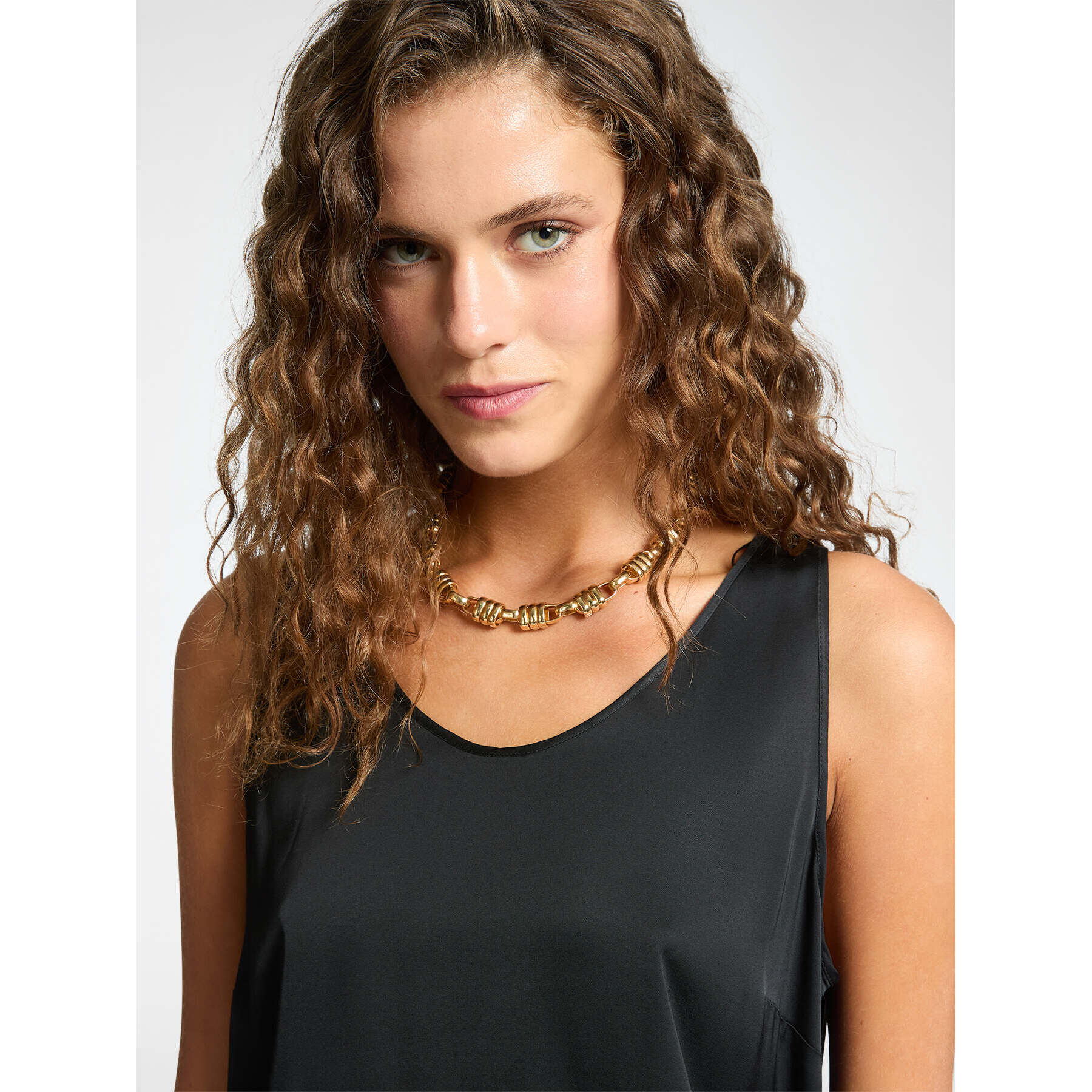 Elena Mirò - Top de raso - Negro