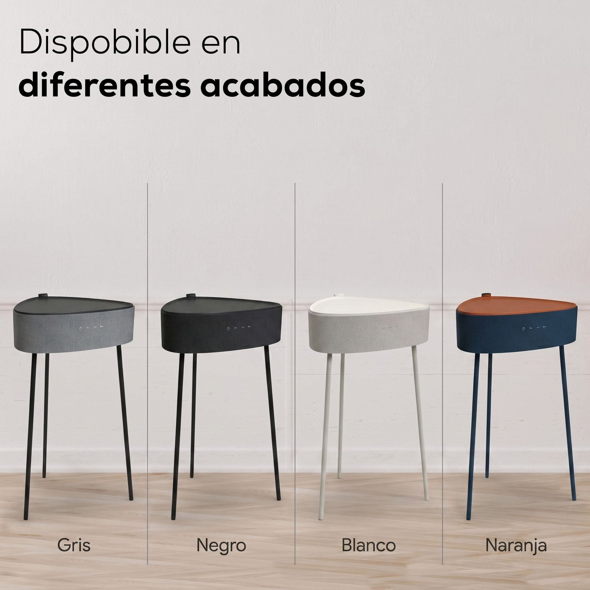 Mesa auxiliar altavoz portátil con sonido de 20W, Bluetooth, Base de carga inalámbrica, batería de 2500mAh. Mesilla o mesita para dormitorio o sala de estar - TD Systems SM20B11PN [Naranja]