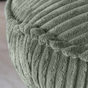 Fauteuil pivotant en velours vert et pied en métal noir FUNKY