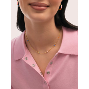 Collar Carla Enamel Acero Baño Oro