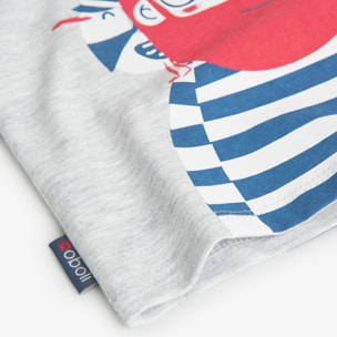 Camiseta niño estampada, mangas cortas, gris claro, 338105