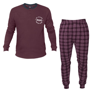 Pigiama Uomo LONSDALE Caldo Cotone Interlock Manica Lunga