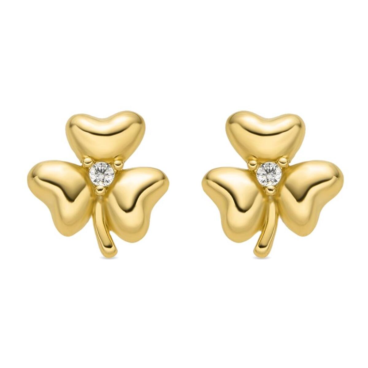 Pendientes con Circonita Brillante acabado oro 18k