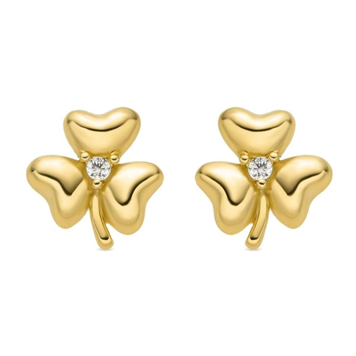 Pendientes con Circonita Brillante acabado oro 18k