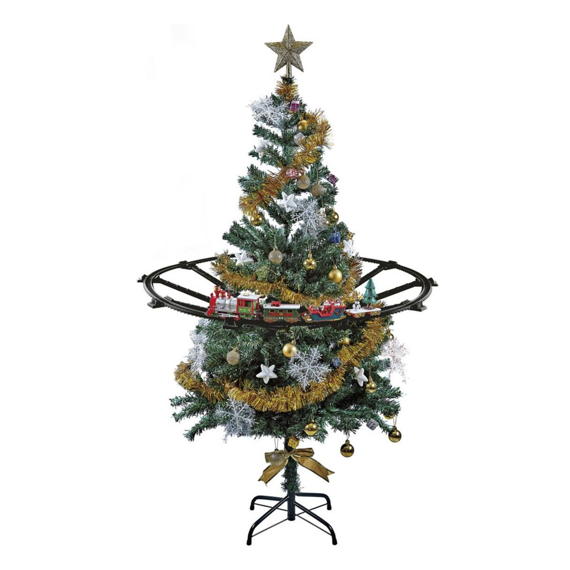 Juego de tren de navidad de 23 piezas con luces y sonidos con una vía de 274cm