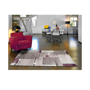 DETROIT Alfombra geométrica de pelo corto lila, varias medidas disponibles.