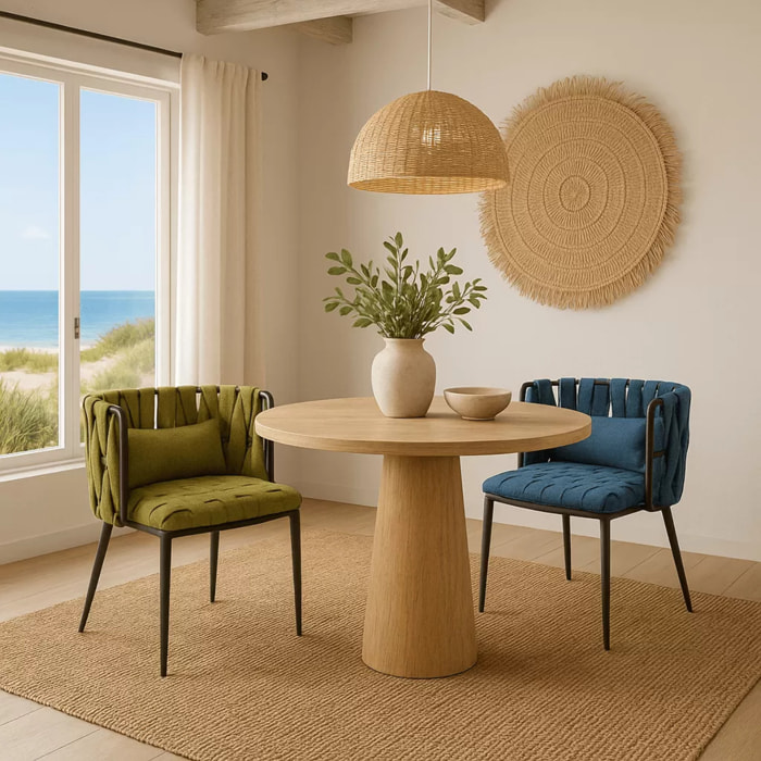 Chaise avec accoudoirs Saluti bleue Kare Design