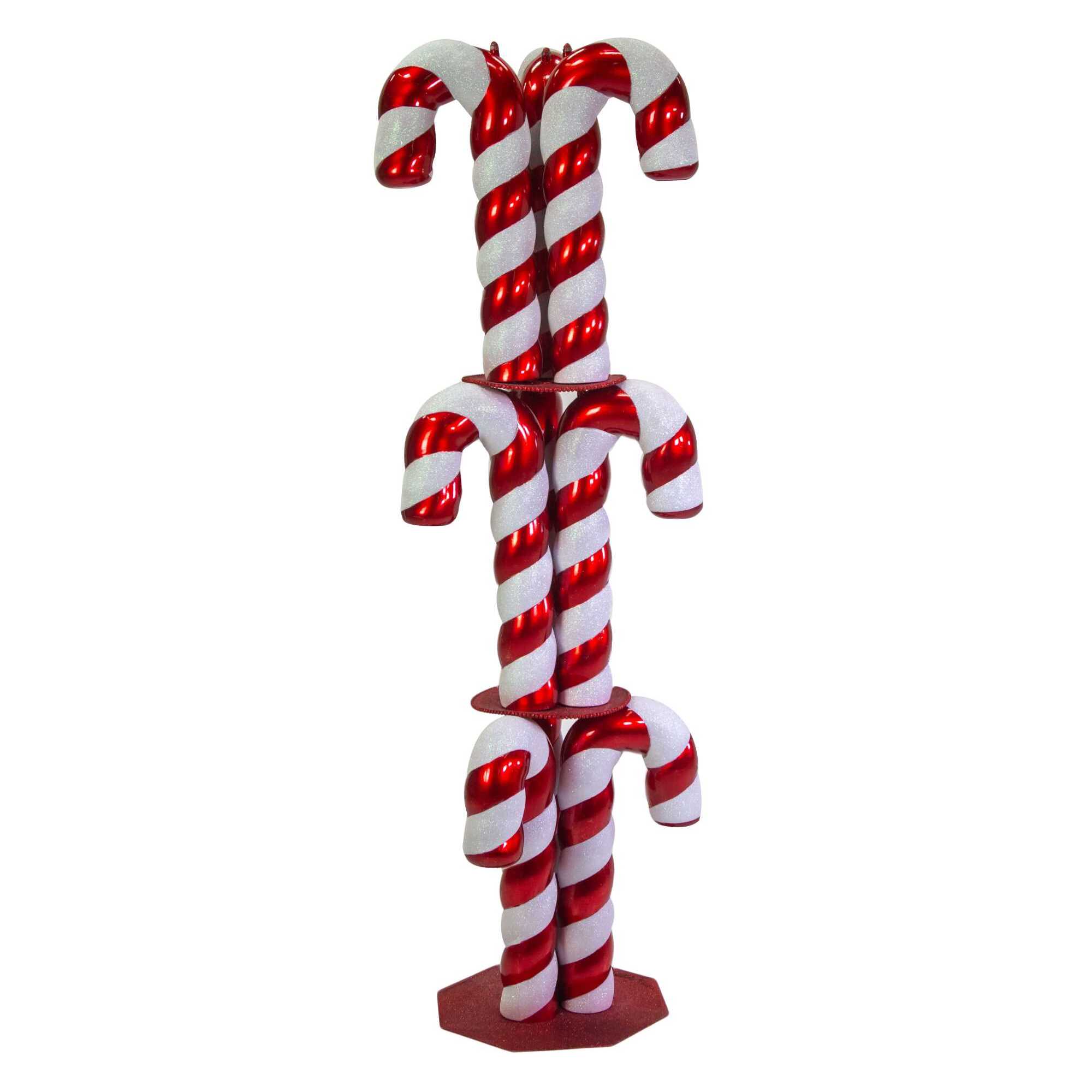 Statua bastoncini di zucchero in plastica bianco e rosso cmh168