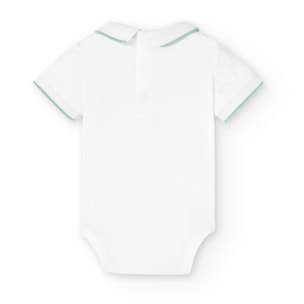 Conjunto combinado bebé niño, estampado cuadros, cuello
