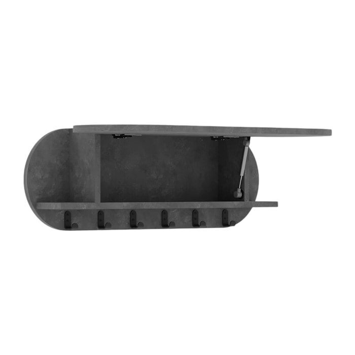 Appendiabiti Terry, Attaccapanni, Portabiti multiuso, Appendiabiti da parete, 84x16 h29 cm, Grigio