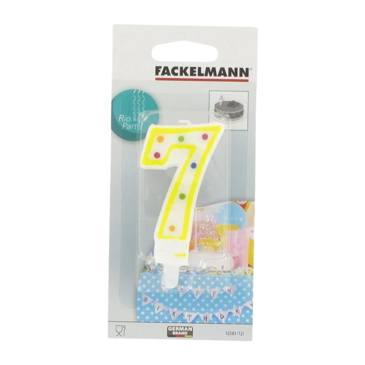 Bougie anniversaire chiffre 7 Fackelmann Rio Party
