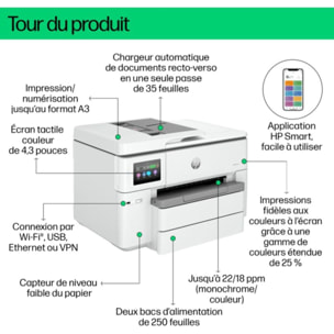 Imprimante jet d'encre HP OfficeJet Pro 9730e éligible Instant Ink
