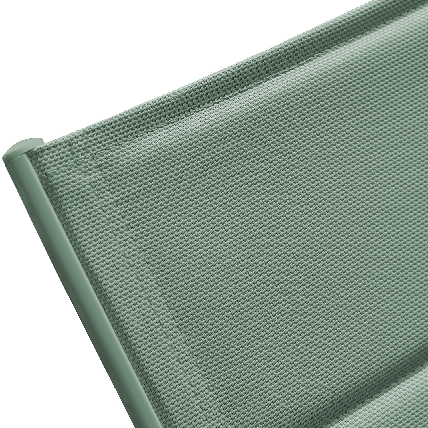 Lot de 2 bains de soleil BARBADOS en textilène vert sauge - aluminium vert sauge