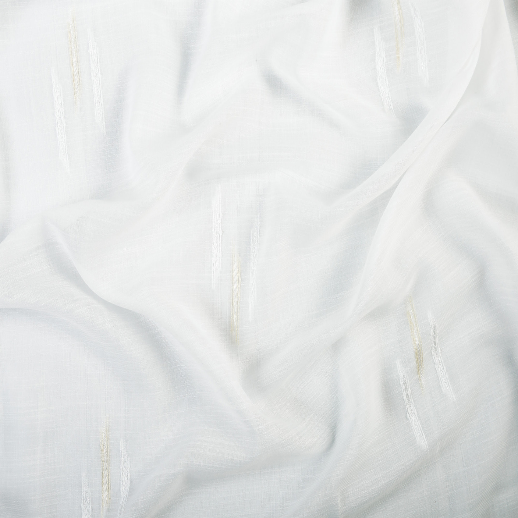 Voilage texturé motif fil coupé esprit ikat - Blanc cassé