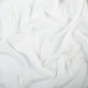 Voilage texturé motif fil coupé esprit ikat - Blanc cassé