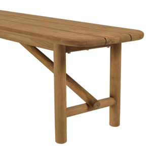COLINE - Banc de jardin 180x40cm en bois de teck recyclé couleur naturelle