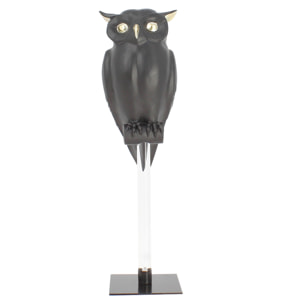 Hibou sur pied noir mat et doré  OWLY BOWLY