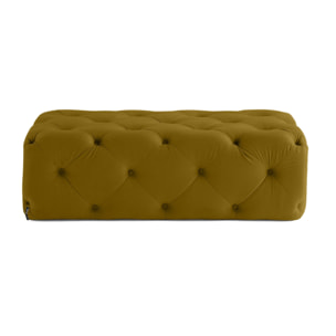 Gallata - pouf Chesterfield - en velours - Jaune